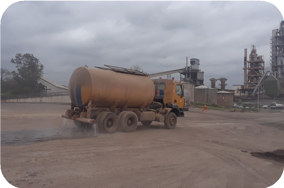 Watering of transportation roads
to reduce air pollutions.